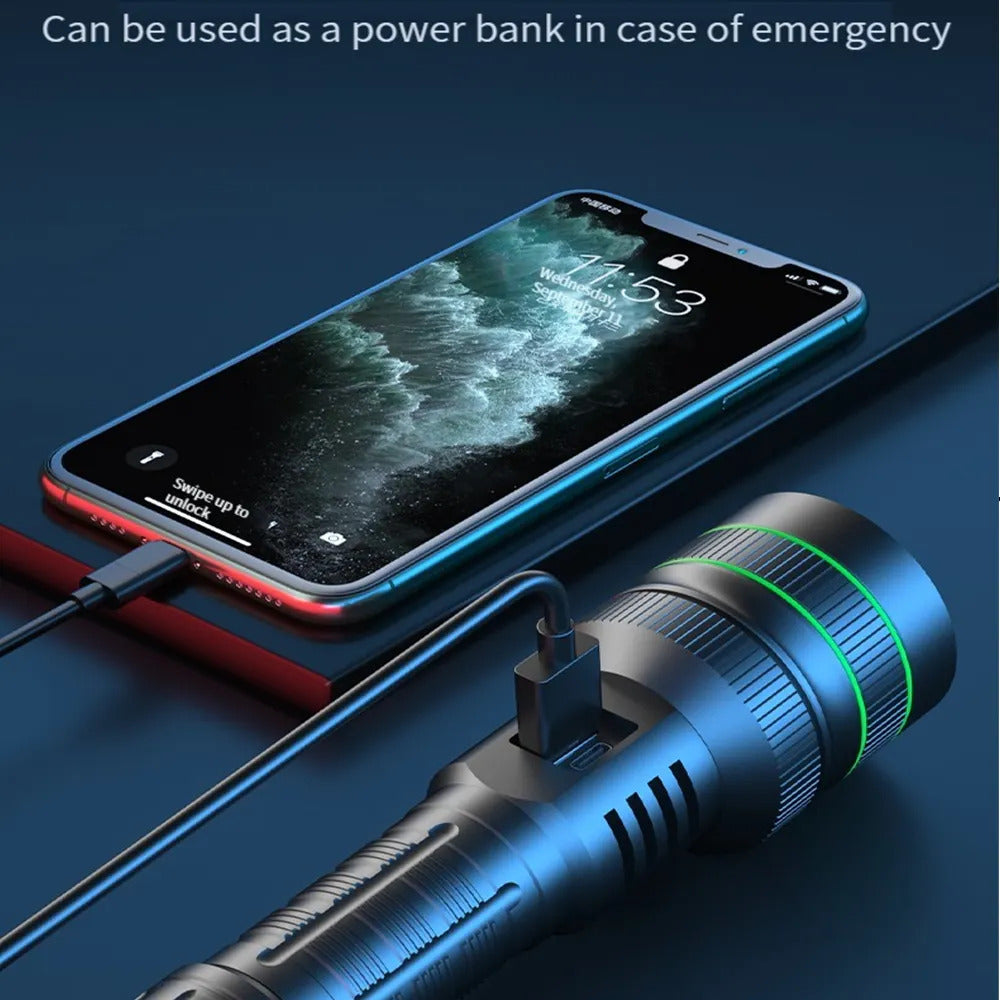 Uniro FX3000 Long Throw LED Flashlight with Digital Display and Powerful Beam