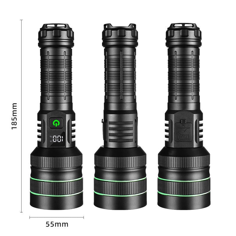 Uniro FX3000 Long Throw LED Flashlight with Digital Display and Powerful Beam
