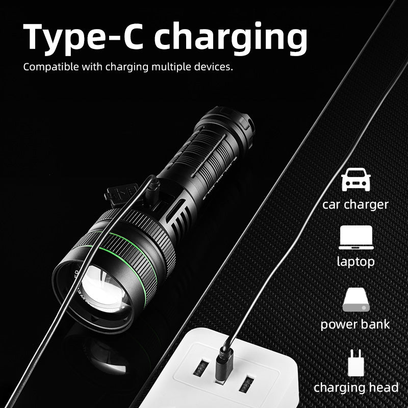 Uniro FX3000 Long Throw LED Flashlight with Digital Display and Powerful Beam