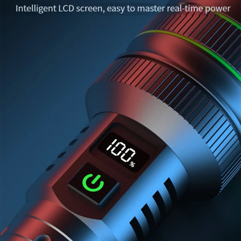 Uniro FX3000 Long Throw LED Flashlight with Digital Display and Powerful Beam