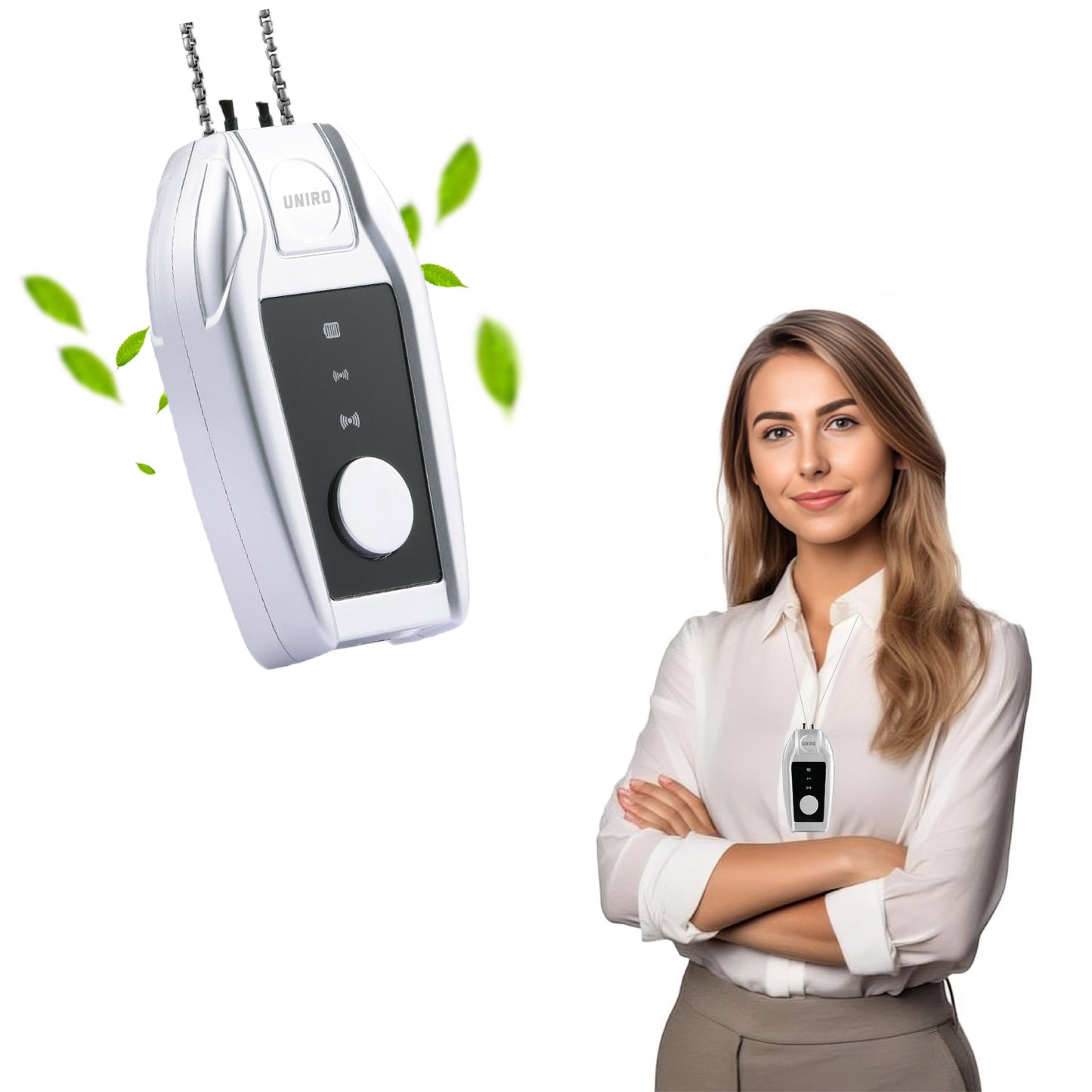 Uniro Wearable Personal Air Purifier, Compact, No Filter Required, High Anion Concentration