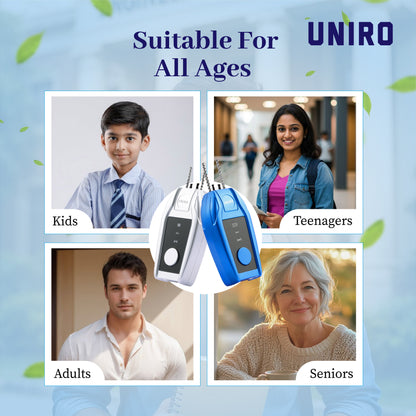 Uniro Wearable Personal Air Purifier, Compact, No Filter Required, High Anion Concentration